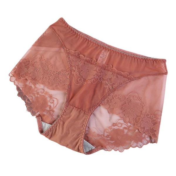 Kvinnor Spets Franska Underbyxor Boxer Sexiga underkläder Caramel Colour XL