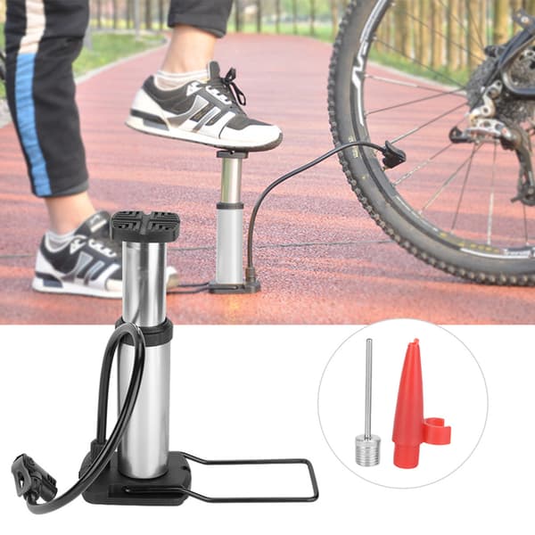 Mini Portabel Högtrycks Cykel Fotpump Silver Däck Luftpump