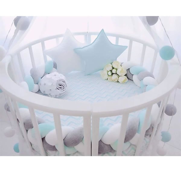 Crib surround - grå, hvit og blå
