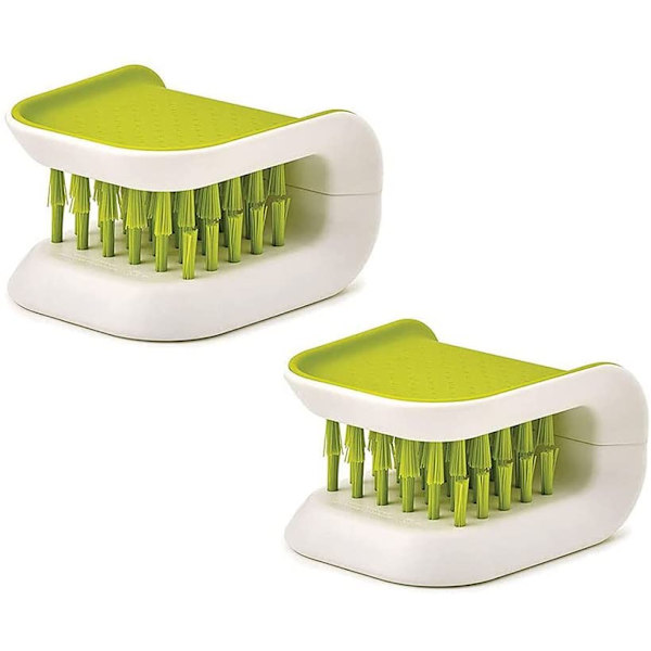 2-pack U-form dubbelsidiga rengöringsborstar (grön)