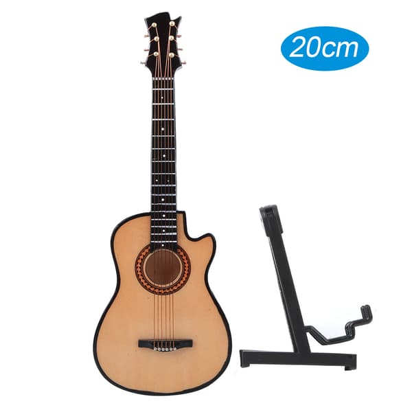 Miniatyr akustisk klassisk gitarr modell Mini trägitarr skrivbordsdekoration presenter 20cm