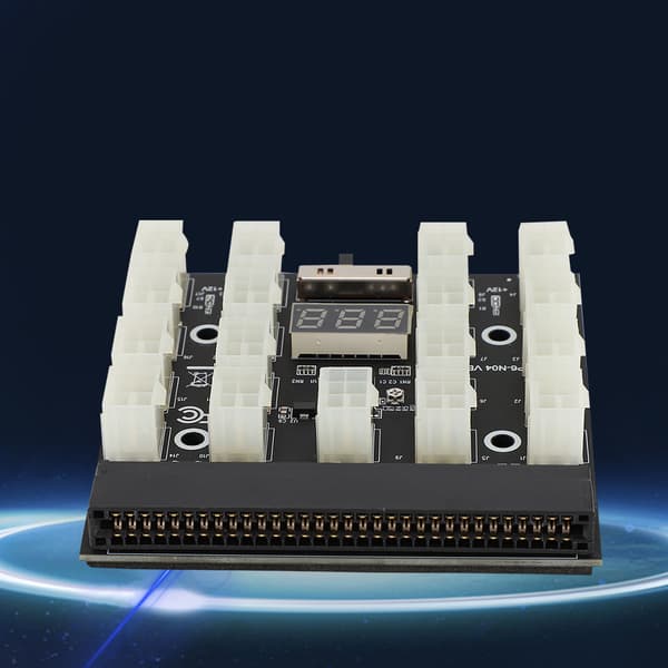 PCI E 17x 6pin 12V Mining Server Strømforsyning Adapter Konverteringskort LED Display
