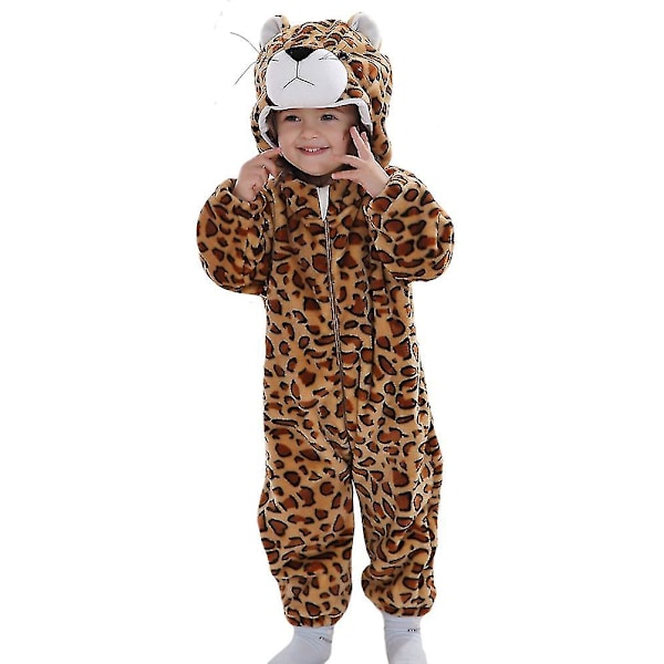 Baby Dinosaur Kostume Børne Sød Hættetrøje Jumpsuit Halloween Jaguar 24-30 Months