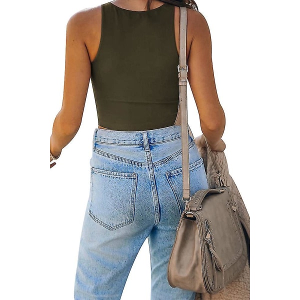 Ärmlös väst solid kort linne för kvinnor 2XL GREEN