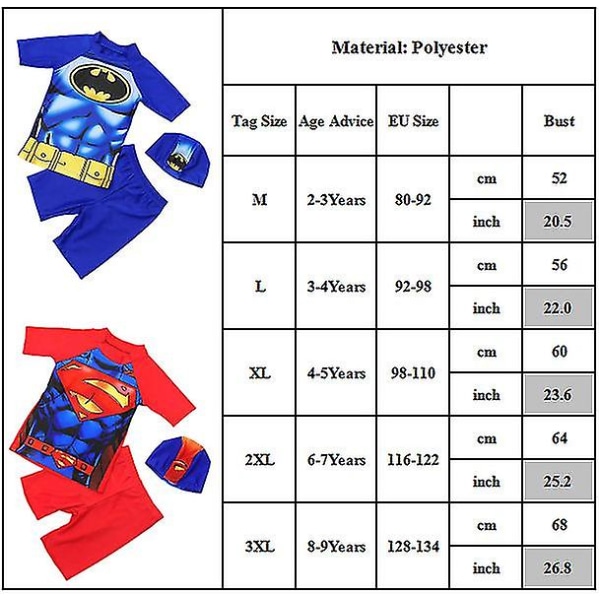 Barn Pojkar Badkläder Superhjälte Simoutfit Kläder Batman