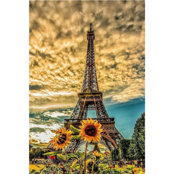 5D täysi diamond painting -se-itse Diamond Paris Eiffel-torni koristemaalaus ristipistotimantti-30*40cm,