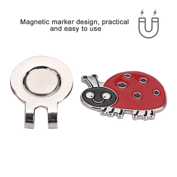 Magnetisk golf hat clip i rustfrit stål med mariehøne design