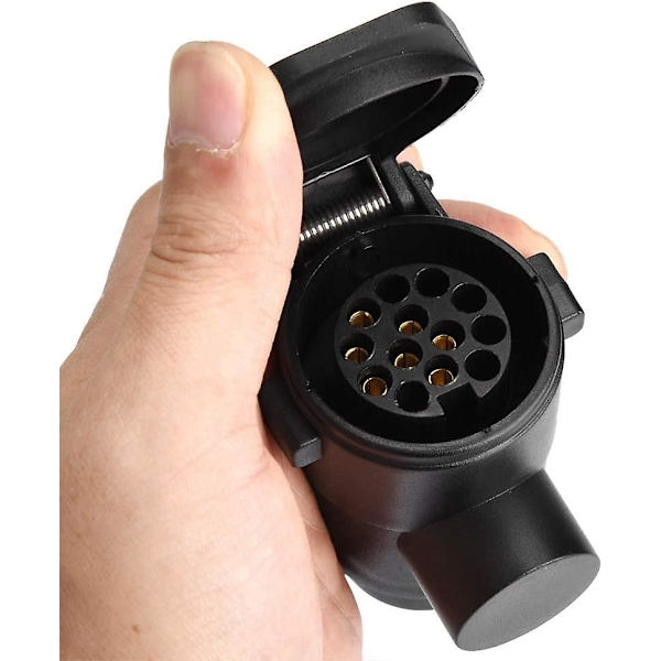 Duokon 12v 7 til 13 ben bilstik adapter konverter Caravan hitch trækstik (sort)