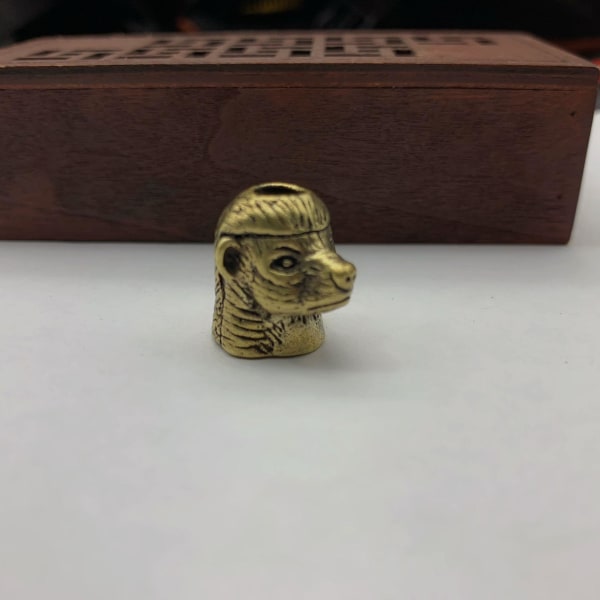 Hult kobberanheng Dyrehodestatue Mini Hengende Ornament Smykkedekor For gjør-det-selv nøkkelringledning Yellow