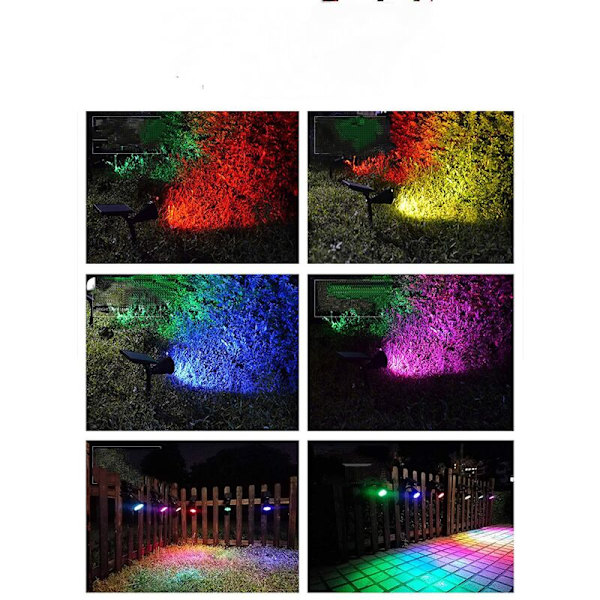 Solar LED Flood Light, T-SUN 4 LED Solar Light, Vanntett Utendørs Hage Light, Security Landscape Light for Christmas Tree, Gjerde, Patio, Party. (400