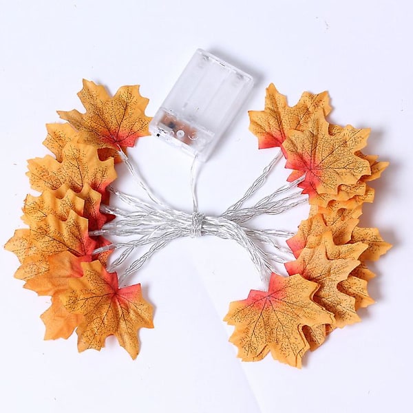 Efterårsdekoration Maple Leaf String Lights, 3m 20 LED-lys 2 lystilstande til feriefest Indendørs Udendørs Halloween Thanksgiving-dekorationer (Varm L