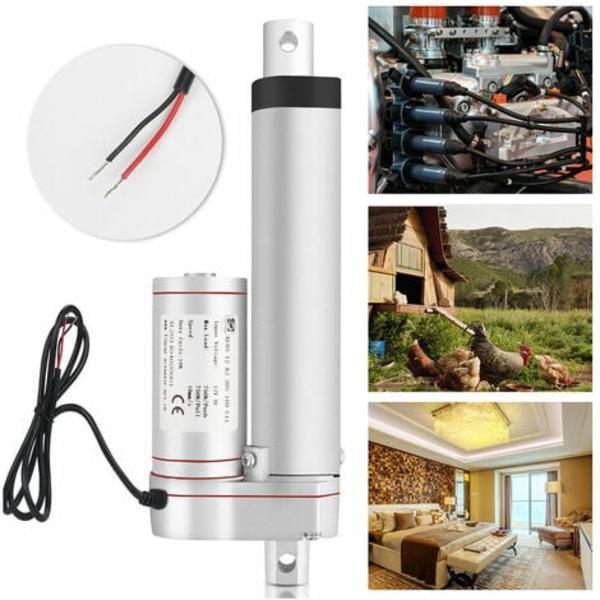 Lineaarinen toimilaite 12 V sähköinen lineaarinen toimilaite, suuri lujuus 1500N 50 mm iskun - hopeanharmaa