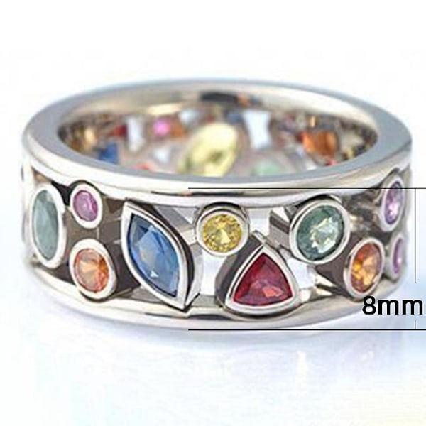 Geometrisk mønster hule rhinestone kvinder finger ring part banket smykker gave US 6