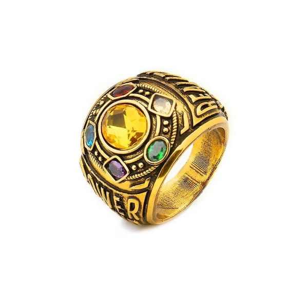 Mote Menn Power Ring Infinity Wars Thanos Cosplay Legering Ring Smykker Infinity Wars Thanos Jewellery Letter Men Ring