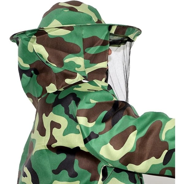 Camouflage Biodlingsjacka Slöja Robe Hat Utrustning Smock Biodlingsutrustning