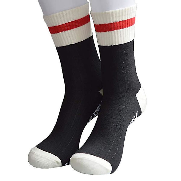 Unisex Sok Xmas Letter Printed Novelty Casual Sports Socks Grey And Black