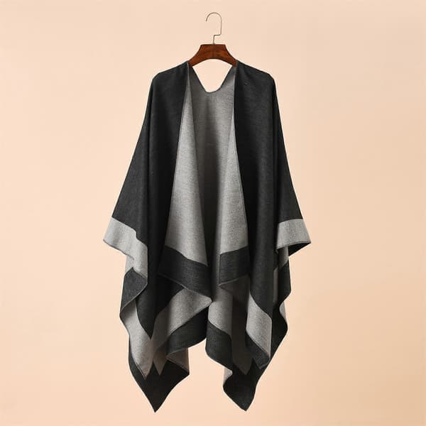 Dame Sjal Wraps Åben Front Poncho Kapper Oversized Sweaters Mode Sjaler til Efterår Vinter khaki khaki