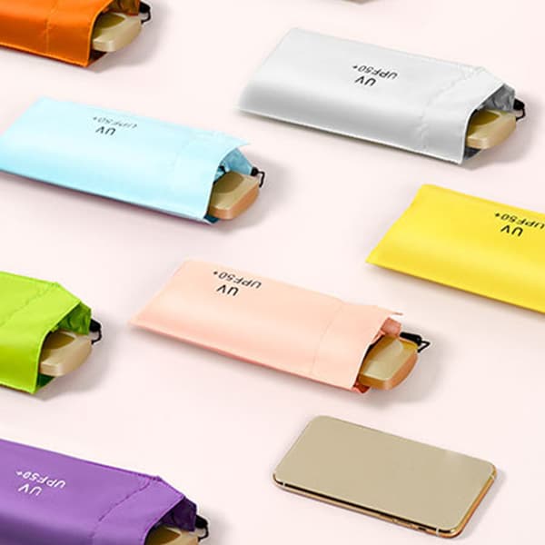 Pink Mini Foldbar UV Vindtæt Bærbar Solparaply