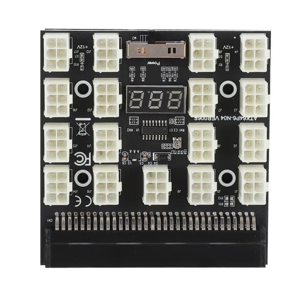 PCI E 17x 6pin 12V Mining Server Strømforsyning Adapter Konverteringskort LED Display