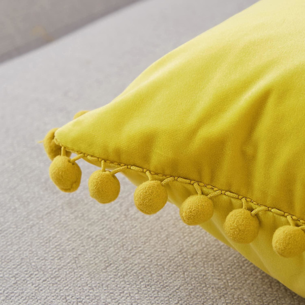 Dekorative lumbale putetrekk 12 X 20 tommer myke partikler Fløyels solide putetrekk 12**20* Lemon