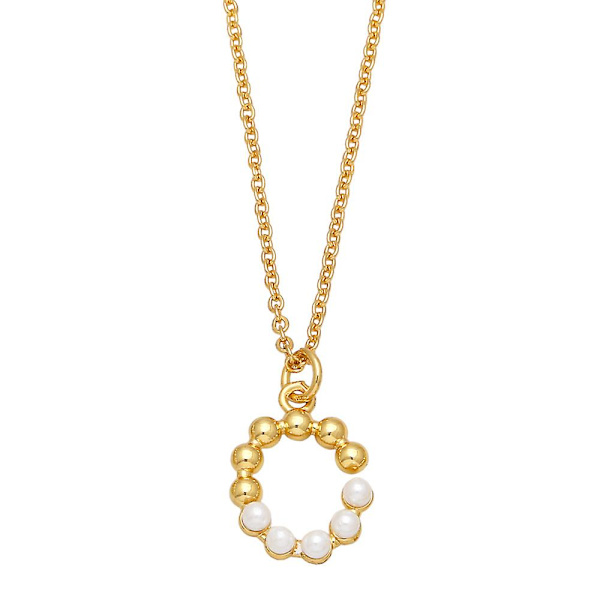 Halskjede Vintage Zircon Pearl Letter Fashion Jewelry Ac10089 D
