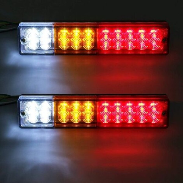 x LED-baglygter Baklygter Baklygter Blinklys Baglygte 40 LED Univesel 12V 24V til Trailer Truck Caravan UV B