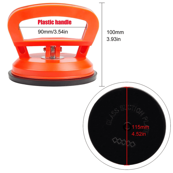 2 kpl imukupit 40 kg oranssit tyhjiöimukupit halkaisija 118 mm laatoille, lasille, puulle