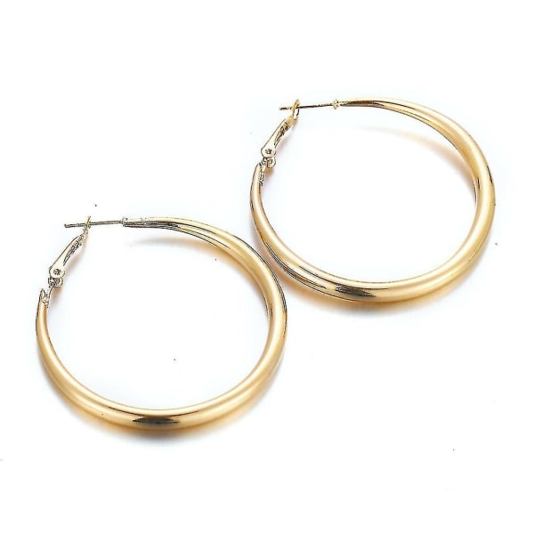 øredobber Big Circle Winding Golden Artificial Pearl Alloy Smykker For Party