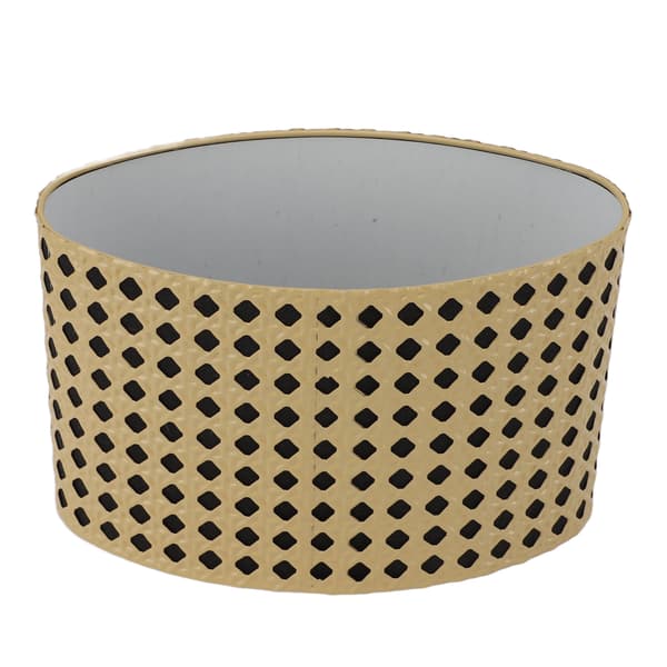 Oval Hollow Metall Snidad Lampskärm E27 E14 Kompatibel Gul Svart Foder för Kontor Sovrum Vardagsrum
