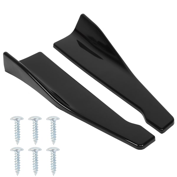 2 stk. Universal Blank Sort Bil Bagkofanger Splitter Læbe Beskyttelse Winglet Diffuser