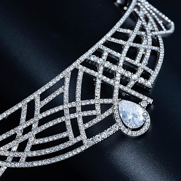Brudekrone Hodeplagg For Kvinnelig Bryllup Bursdag Hodeplagg Rhinestones Innlagt Retro Luksus Hår