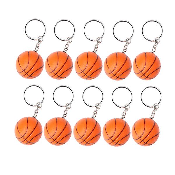 10 stk mini basketball nøkkelring kreative nøkkelringer souveniranheng for spillere idrettsutøvere Gutter lagkamerater (oransje)