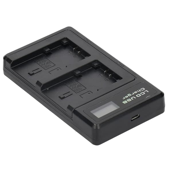 LCD Display Plastik Kamera Batteri Dobbelt Oplader til NP FV100
