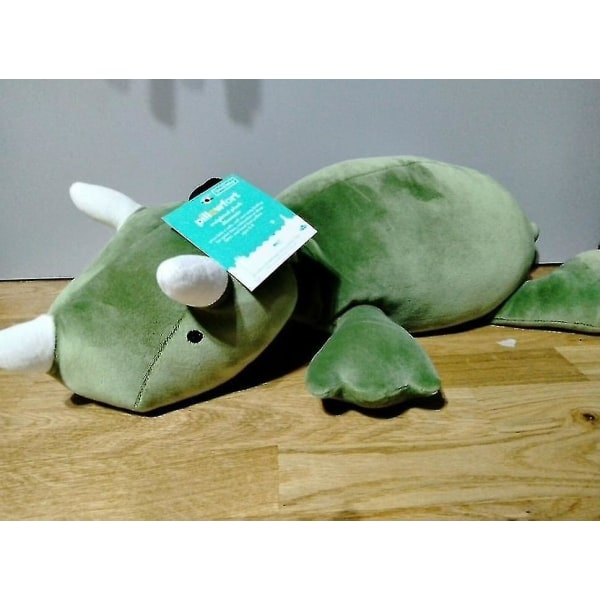 Dinosaur vektet plysj leketøy, dinosaur vektet plysj putepute, myk korsryggpute Søte puter 60 cm Green