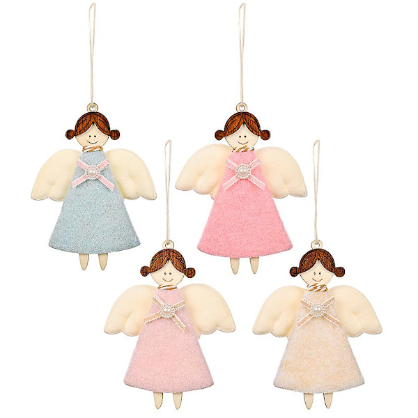 julepynt Angel Plush Dolls Pendant 4stk