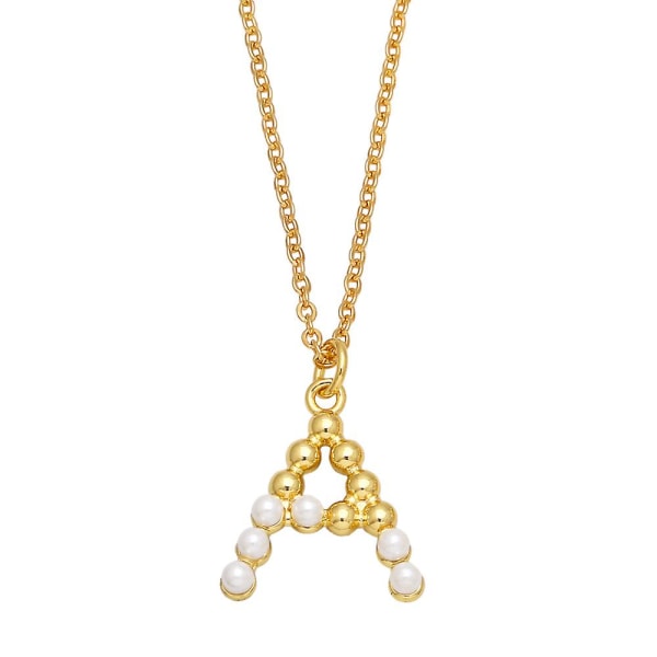 Halskæde Vintage Zircon Pearl Letter Modesmykker Ac10089 O