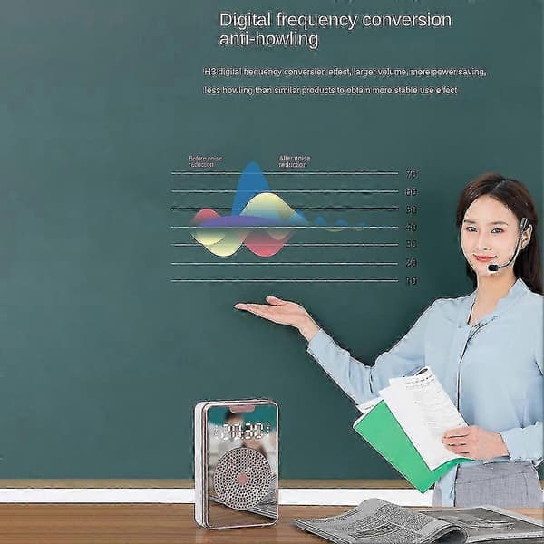 Trådlös röstförstärkare med Bluetooth-mikrofonheadset för reseguide Black