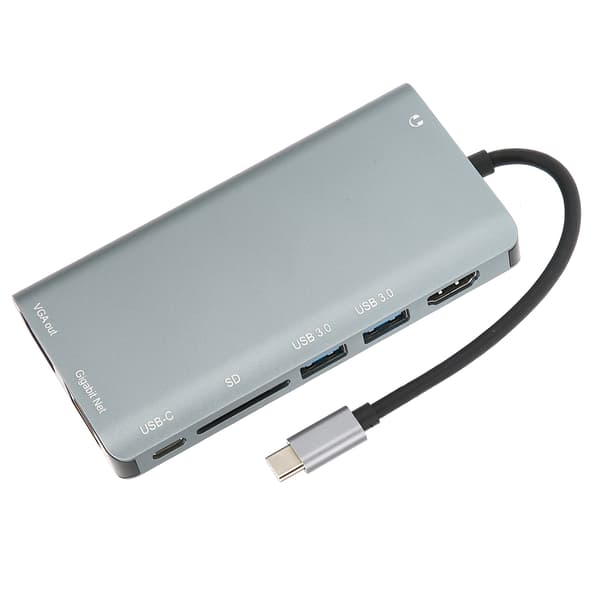 8 i 1 USB C Dockingstasjon med HDMI VGA USB 3.0 Adapter