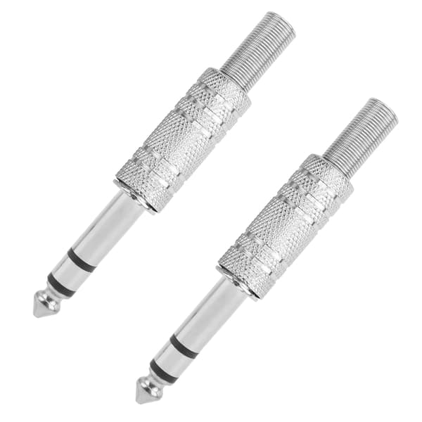 2 st 6,35 mm stereo ljudadapter hane koppling skarv gitarr hörlurar rak jackkontakt