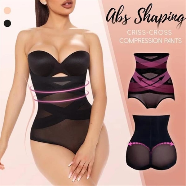 Hög midja Kompression Shaper Sliming Korsett Black M