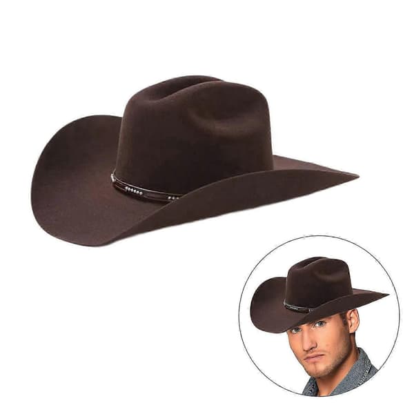 Western Cowboyhatte Bredskyggede Fedorahat Gave til Kæreste Hat Bredskyggede til Rejser til Udendørs Sammenkomster brun