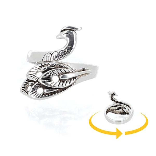 Unisex Retro Säädettävä Phoenix Shape Lanka Neuletarvike Open Finger Ring