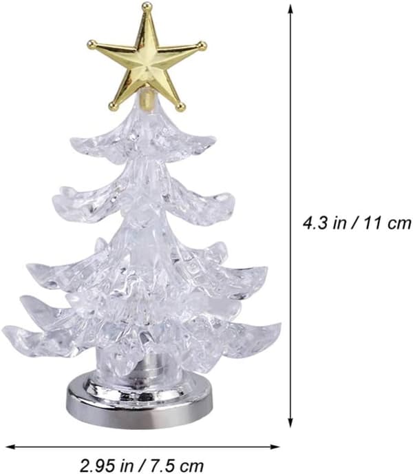 2-pack LED Christmas Tree Table Lamp, Colorful Acrylic Christmas Tree