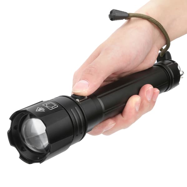 Kannettava LED-taskulamppu USB Ladattava Zoom 3 tilaa Hätävalo