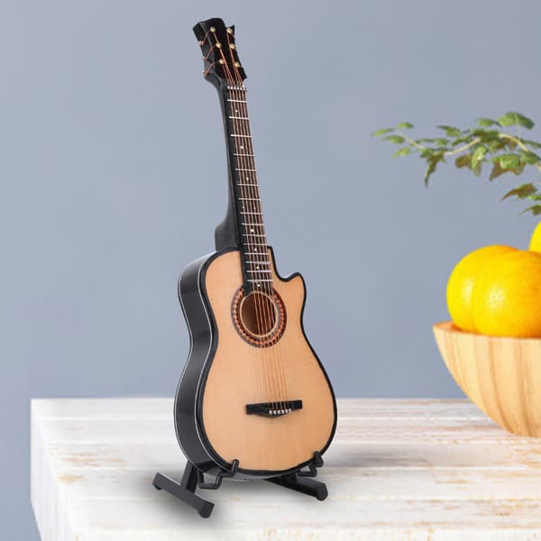 Miniatyr akustisk klassisk gitarr modell Mini trägitarr skrivbordsdekoration presenter 20cm