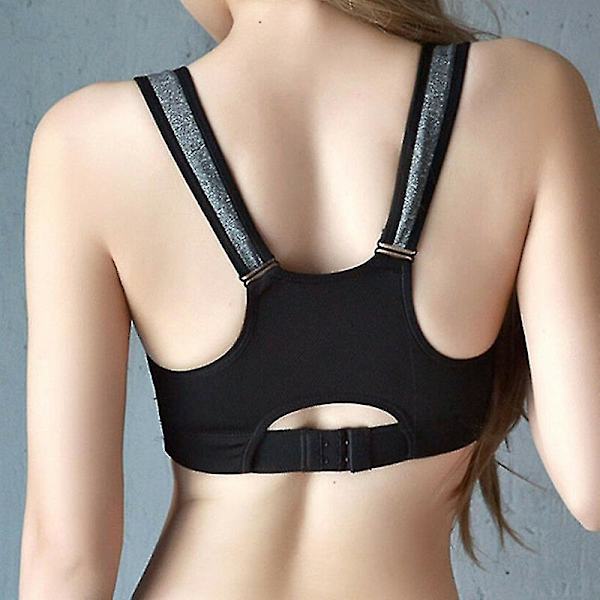 Naisten etuvetoketjuharjoitus Urheilujooga Racerback Non Wired Bra Grey S