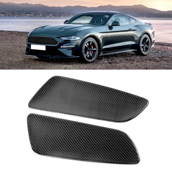 2 st Kolfiber Bakdörr Panel Interiör Dekoration för Ford Mustang 2015 2019 Vänsterstyrd