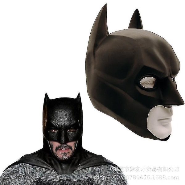 Naamiot Dhalloween Cosplay -asu Latex Casque Noir Full Head Mask Pour Adulte Fancy Dress Vtements Rplique Prop-Batman Masque Short