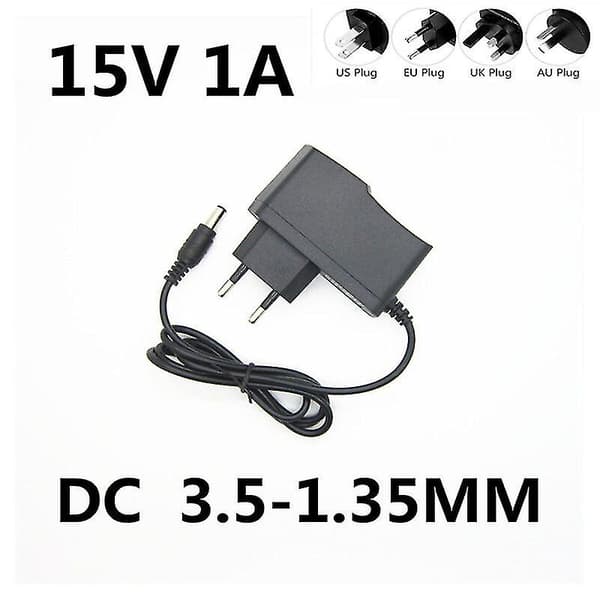 AC/DC-adapteri DC 15 V 1 A 1000 mA AC 100–240 V