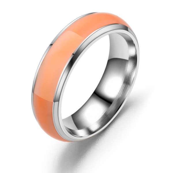 Enkel mode unisex lysande enfärgad glödande ring smycken tillbehör Orange US 7
